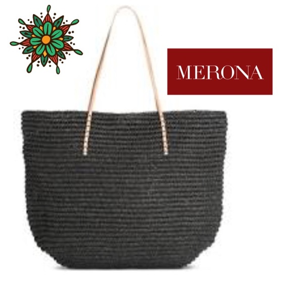 Merona Handbags - B1G1🆕Merona Single Woven Canvas Tote Black